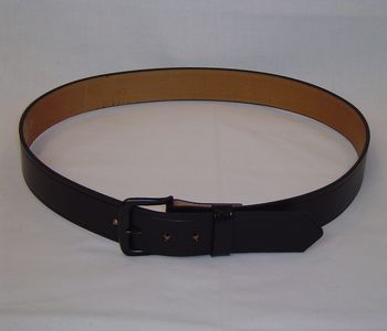 Black Leather 1-1/2" Trouser Belt
